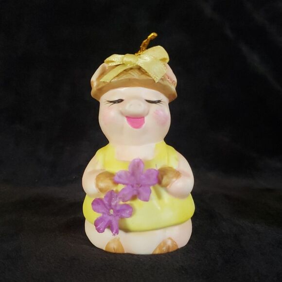 Vintage Other - Vintage Miniature Ceramic Pig Bell
